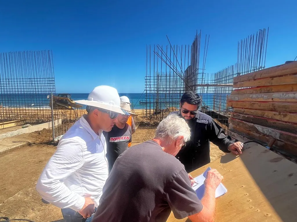 Drawing review beside structural walls in progress