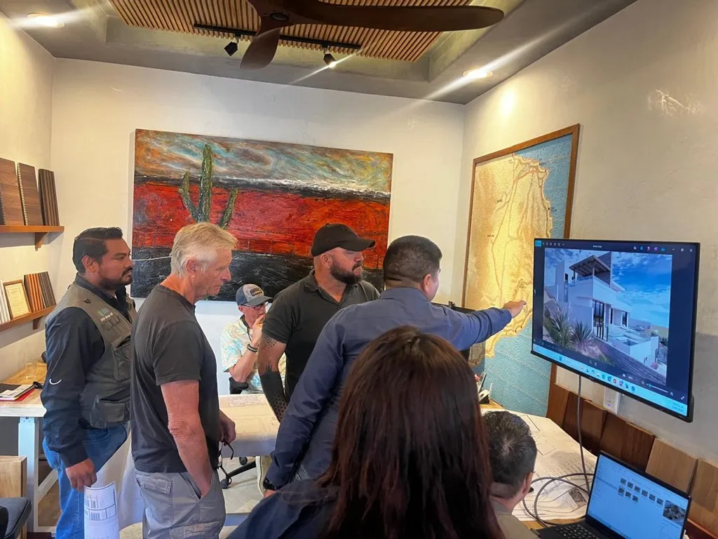 Design and construction meeting in the site office